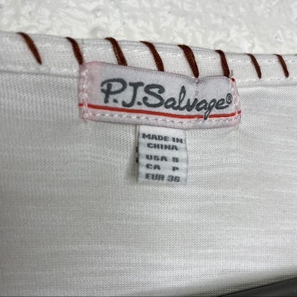 PJ Salvage Boho Embroidered Fringe Tie Pajama Top - Picture 4 of 8